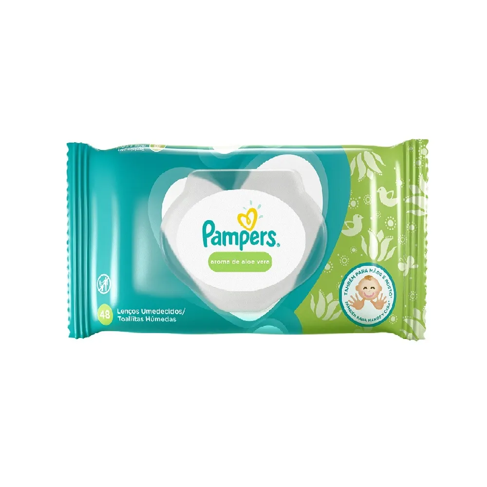 LENCOS UMED.PAMPERS ALOE VERA C/48