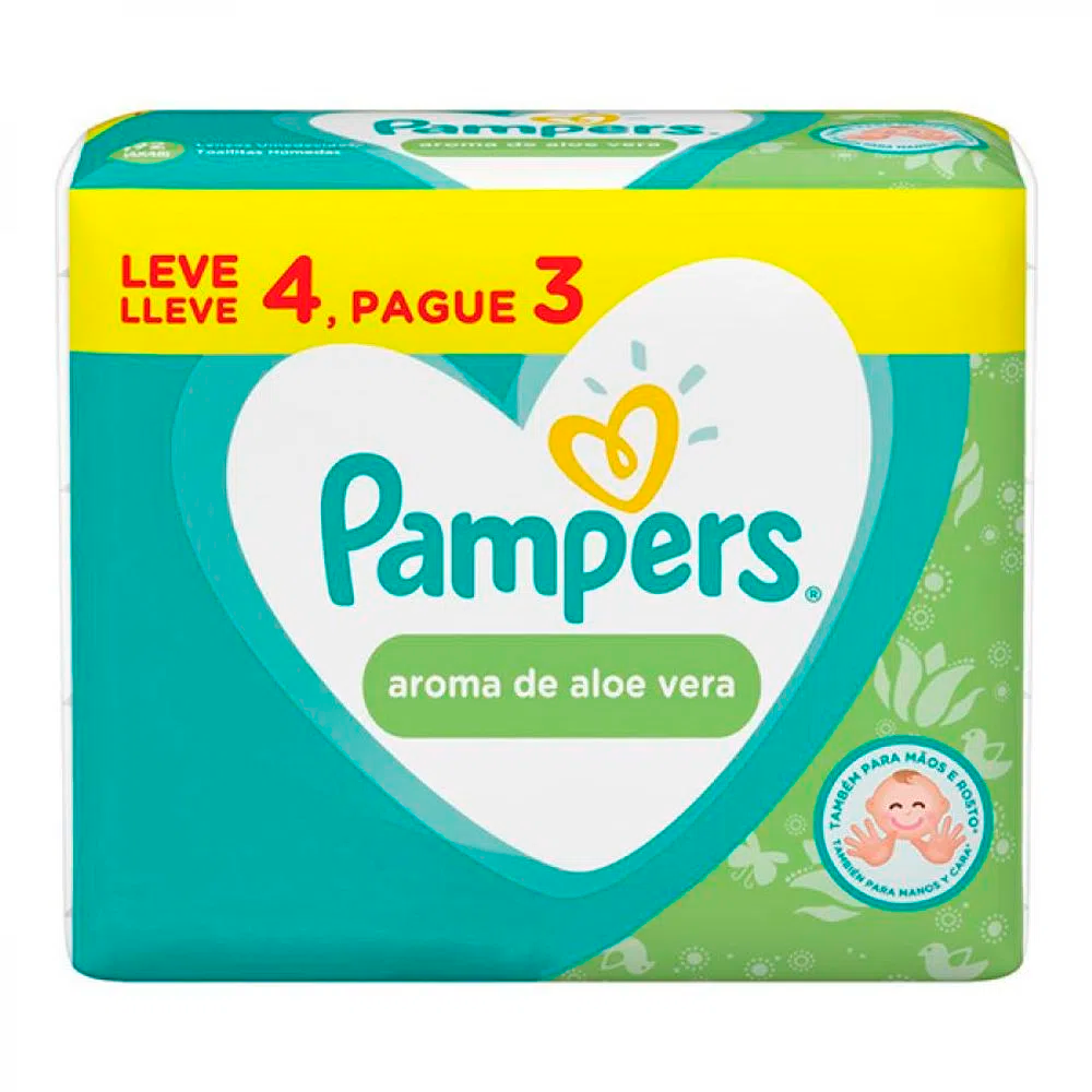 LENCOS UMED.PAMPERS ALOE VERA LV 4 PG 3 C/192