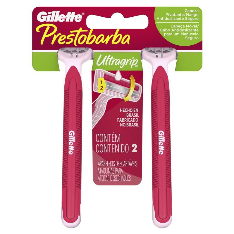 PRESTOBARBA ULTRAGRIP MOVEL FEM ALOE VERA C/2