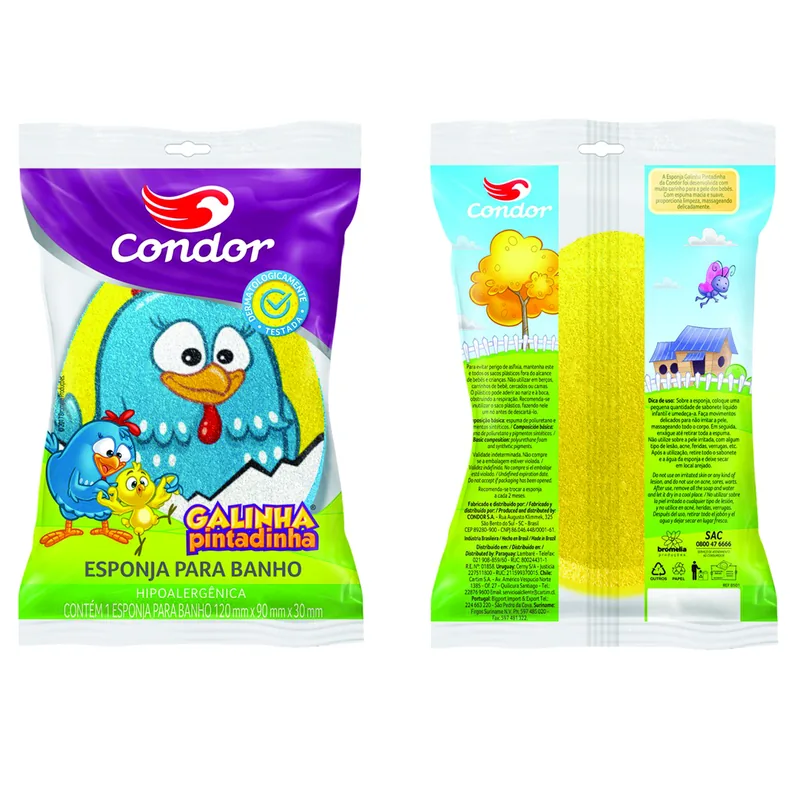 CONDOR ESPONJA BANHO GALINHA PINTADINHA REF 8516