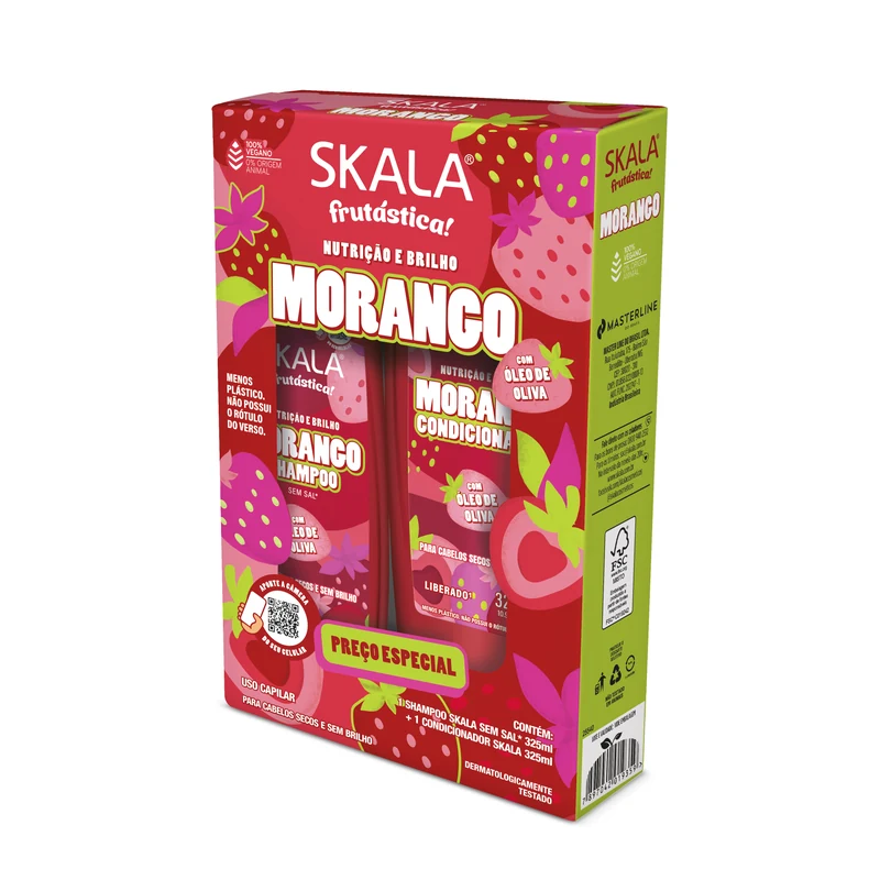 SKALA SHAMP 325ML + COND MORANGO