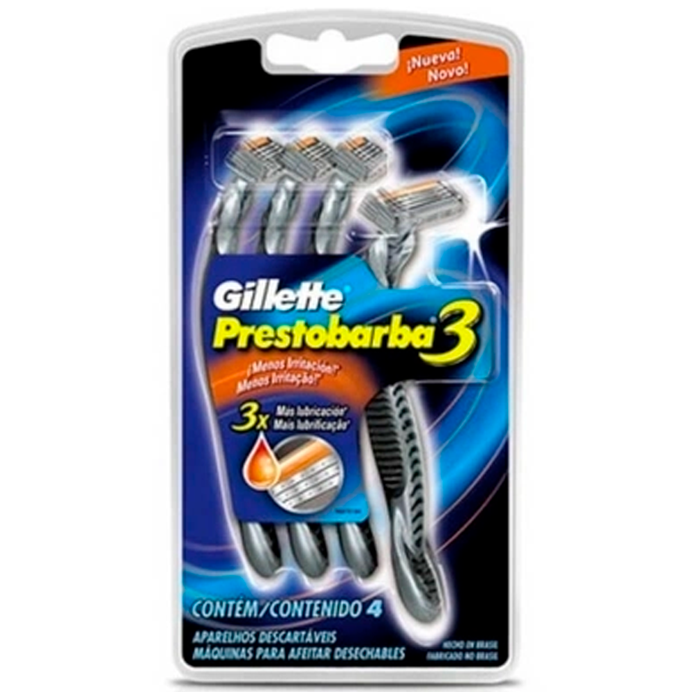 PRESTOBARBA 3 MASC C/4