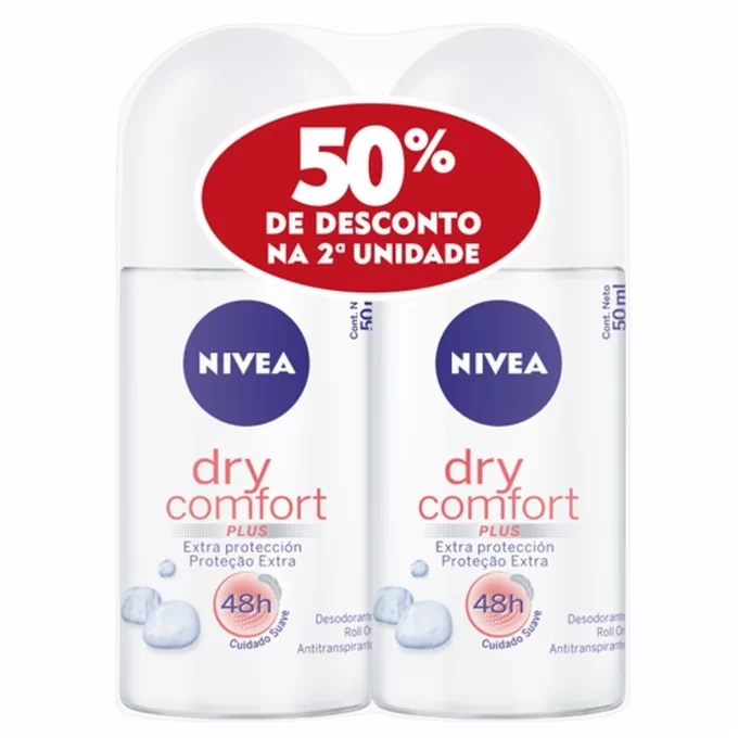 NIVEA ROLL-ON DRY CONFORT 50ML C/2 UN