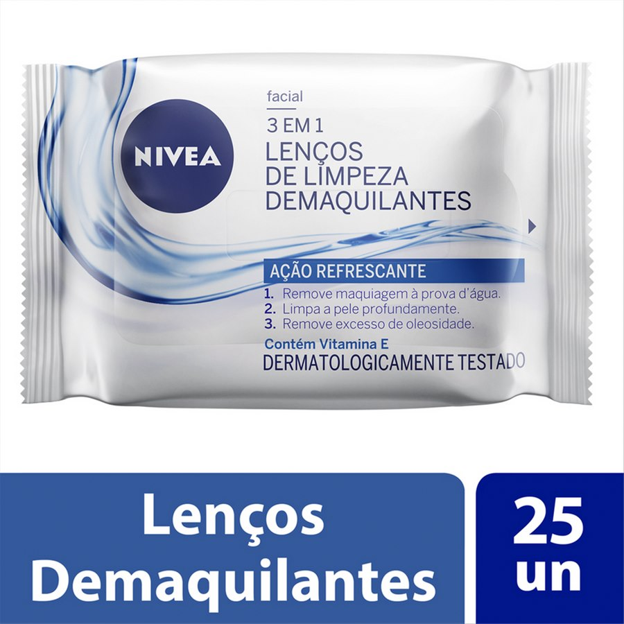 NIVEA LENCOS LIMPEZA 3EM1 AZUL C/25