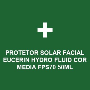 PROTETOR SOLAR FACIAL EUCERIN HYDRO FLUID COR MEDIA FPS70 50ML