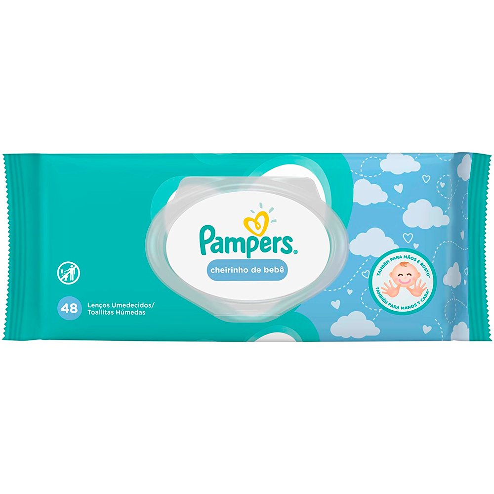 LENCOS UMED.PAMPERS CHEIRINHO BEBE C/ 48