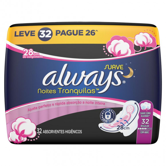 ABS ALWAYS SUAVE NOITES TRANQUILAS C/ ABAS LV32 PG26