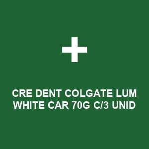 CRE DENT COLGATE LUM WHITE CAR 70G C/3 UNID