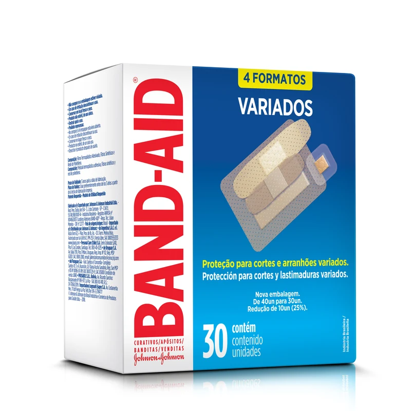 BAND AID TRANSP VARIADO C/30 UNID