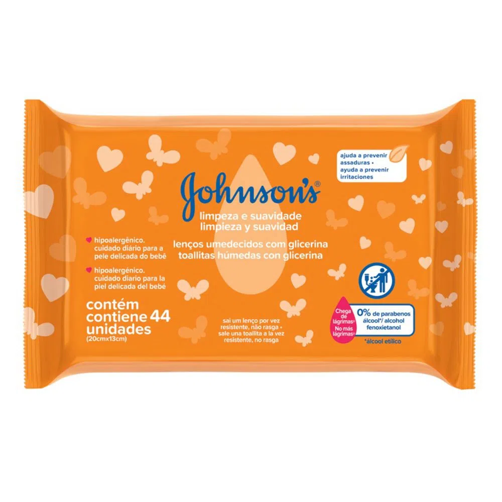 LENCOS UMED.JOHNSONS BABY LIMP SUAVE C/44
