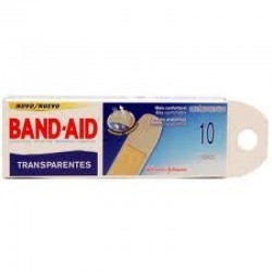 BAND AID TRANSP C/10 J&J