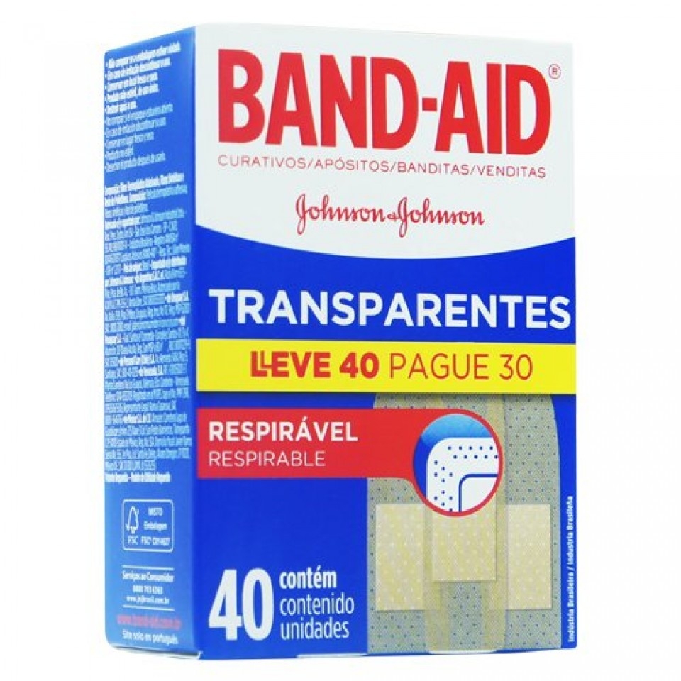 BAND AID TRANSP C/40 J&J