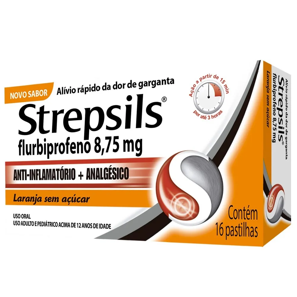 STREPSILS LARANJA 8,75MG C/16 PAST
