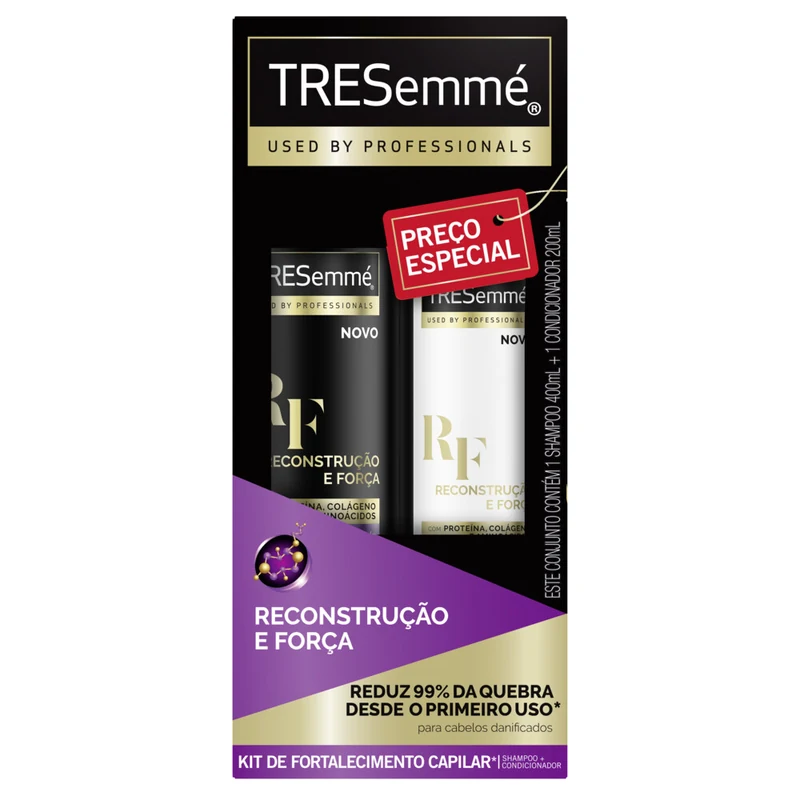 SHAMP TRESEMME RECON FORCA 400ML + COND 200ML