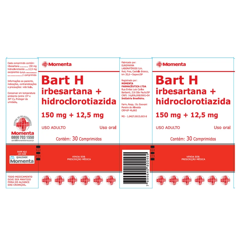 BART H 150/12,5 MG 30CP