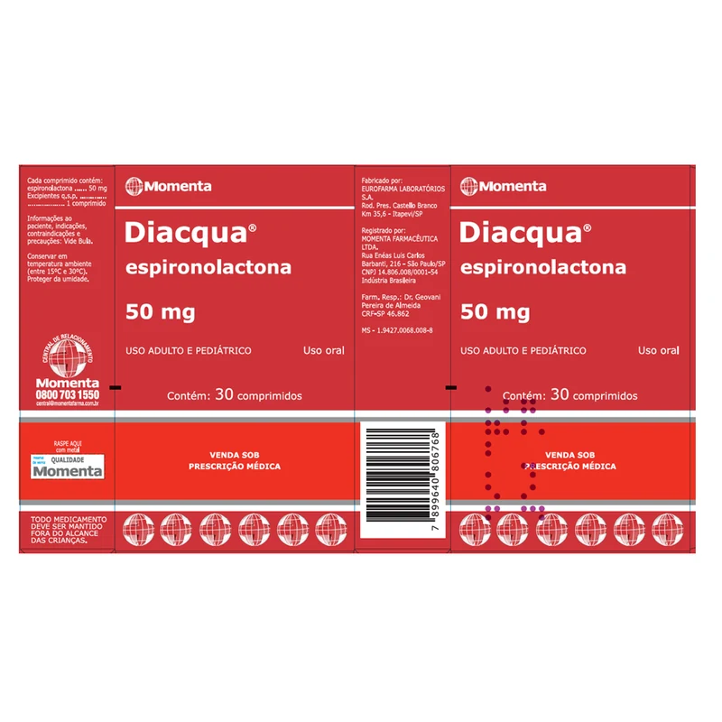 DIACQUA  50MG C/30 COMP