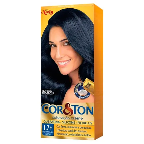 TINT COR & TON  1.7  PRETO AZULADO ESP 50G