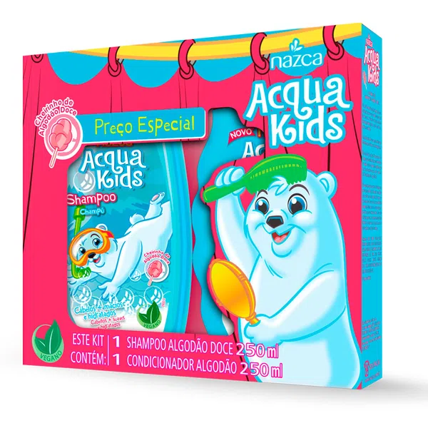 SHAMP ACQUA KIDS + COND ALGOD?O DOCE 250ML