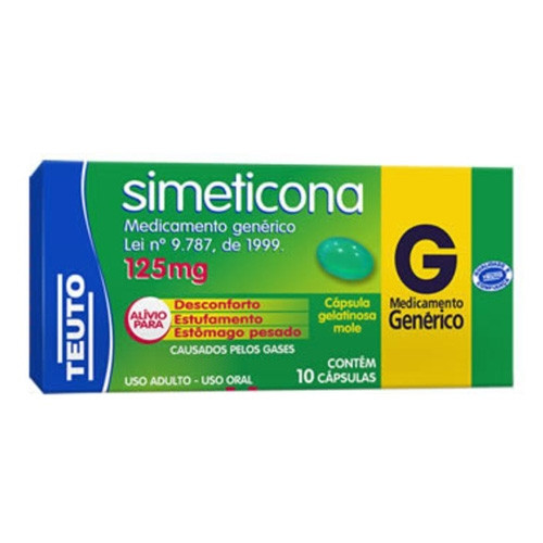 SIMETICONA TEUTO 125MG C/10 CAPS