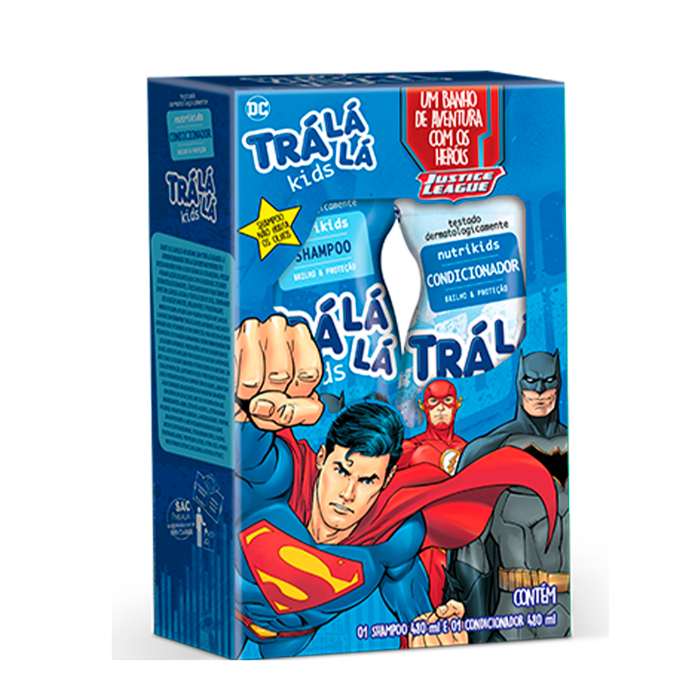 SHAMP TRA LA LA KIT JUSTICE LEAGUE AZUL SHAMP+COND