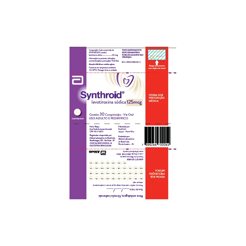 SYNTHROID 125MG C/ 30COMP