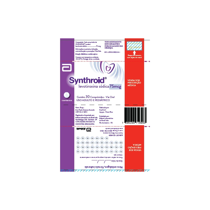 SYNTHROID  75MG C/ 30 COMP