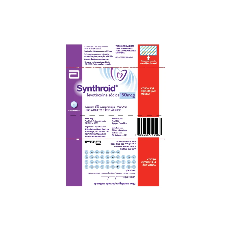 SYNTHROID 150MG C/ 30COMP