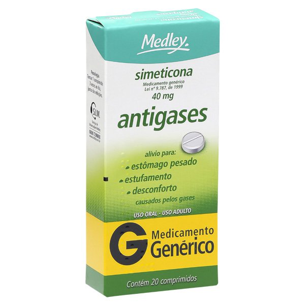 SIMETICONA GEN MEDLEY 40MG C/20 COMP