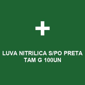LUVA NITRILICA S/PO PRETA TAM G 100UN